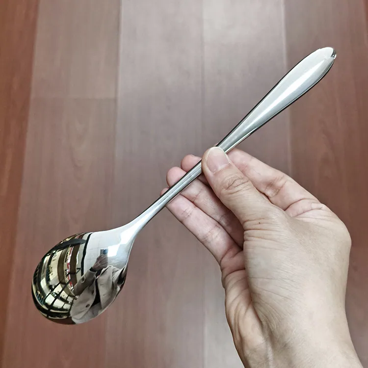 304 stainless steel spoon for household use with bare pointed handle for eating spoons and spoons for soup spoons, mostly used f 12