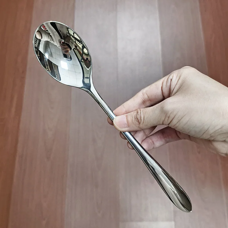 304 stainless steel spoon for household use with bare pointed handle for eating spoons and spoons for soup spoons, mostly used f 2