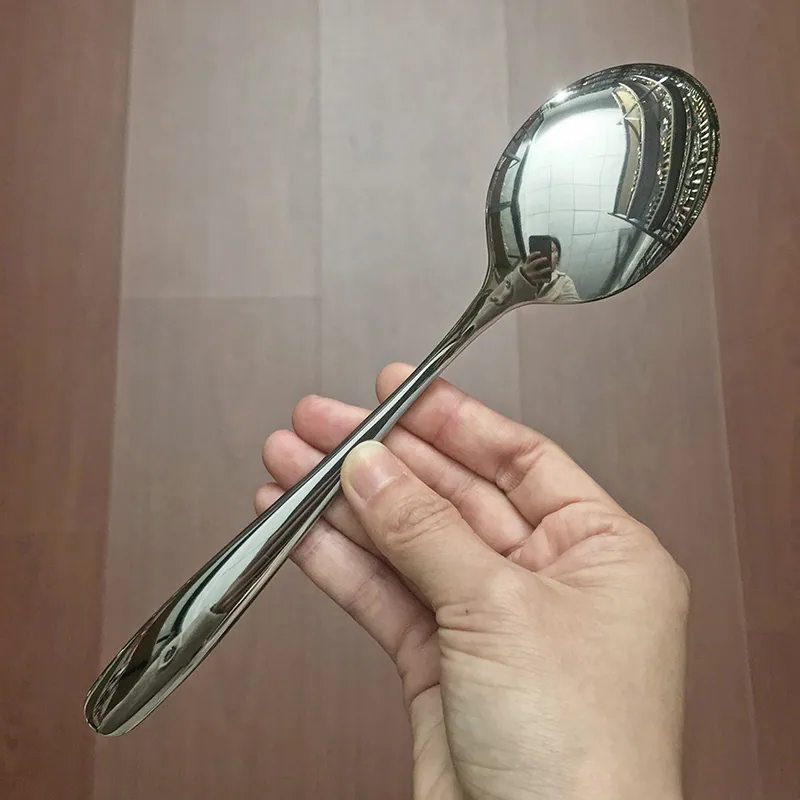 Stainless steel dinner spoon, household tableware spoon, eating bibimbap spoon, drinking spoon, restaurant mostly use naked spoo 17