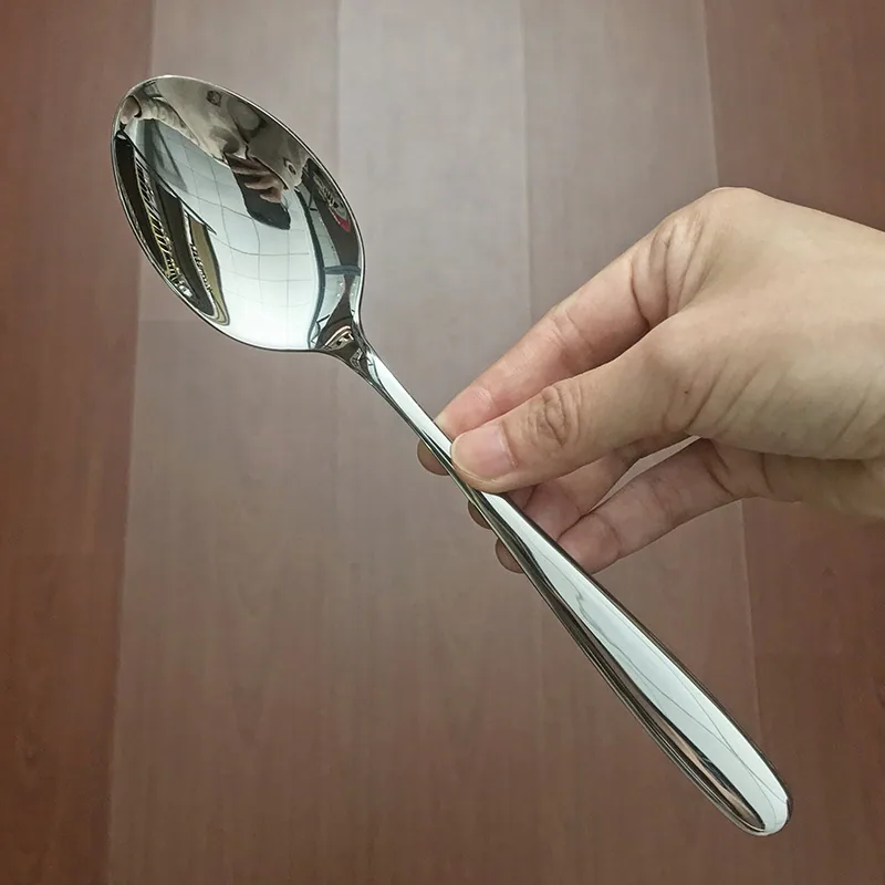 Stainless steel dinner spoon, household tableware spoon, eating bibimbap spoon, drinking spoon, restaurant mostly use naked spoo 16