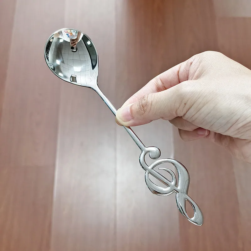 304 stainless steel note spoon main dinner spoon home creative tableware spoon bibimbap spoon multi-use dessert cake spoon dinne 2