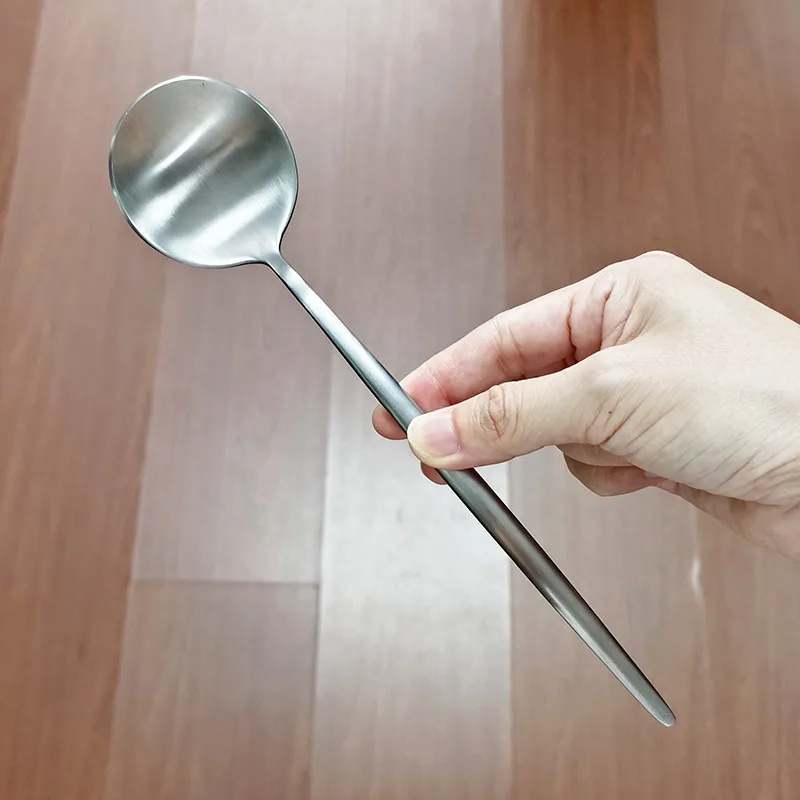 스테인레스 스틸 포르투갈어 디너 스푼, 가정용 식기 둥근 헤드 스푼, 먹는 숟가락, 마시는 수프, 수프 창작 라운드 2