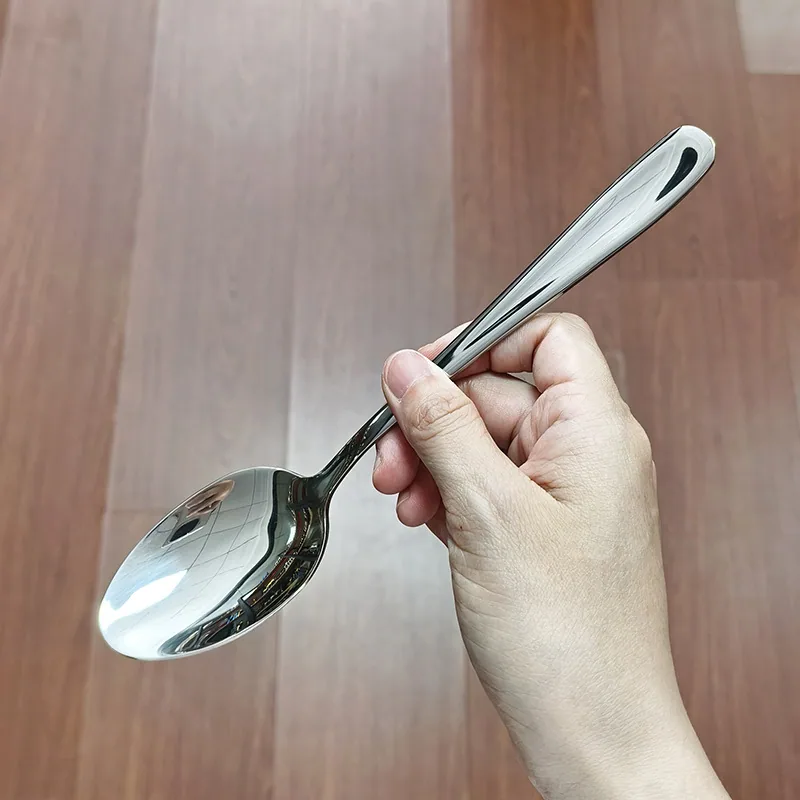304 stainless steel dinner spoon household dining tableware spoon drinking soup spoon pointed soup spoon hotel main dinner spoon 5