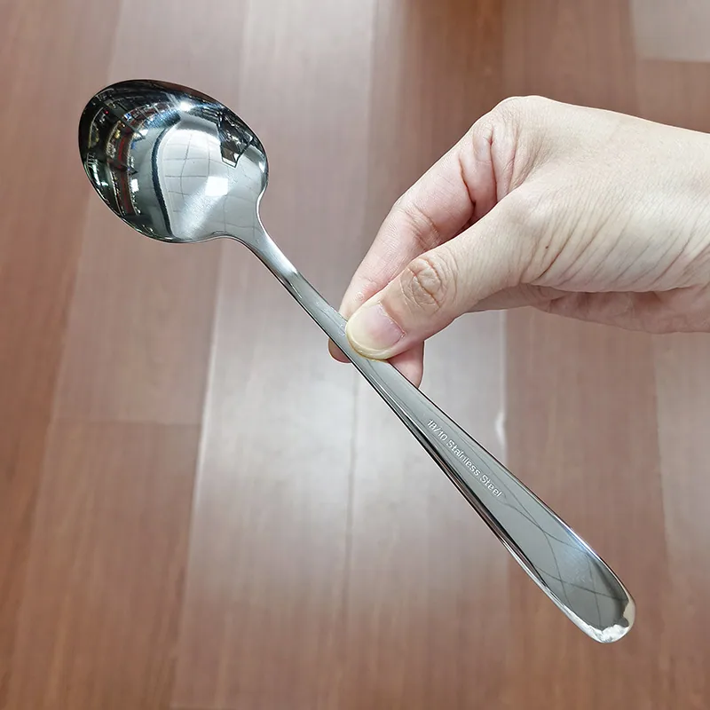 304 stainless steel dinner spoon household dining tableware spoon drinking soup spoon pointed soup spoon hotel main dinner spoon 6