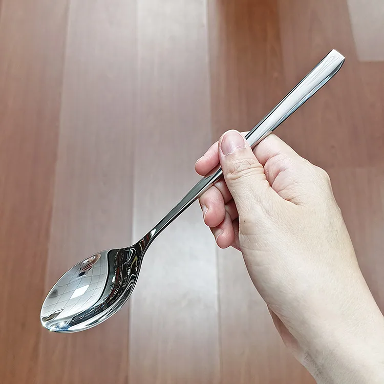 304 stainless steel diamond dinner spoon for home creative square handle eating spoon canteen restaurant tableware spoon drinkin 18