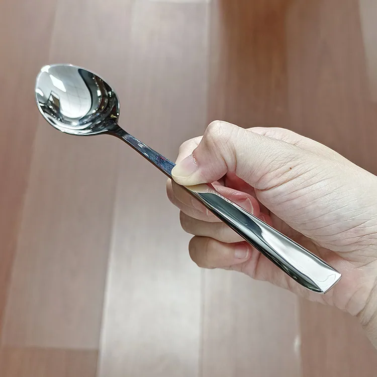 304 stainless steel diamond dinner spoon for home creative square handle eating spoon canteen restaurant tableware spoon drinkin 15