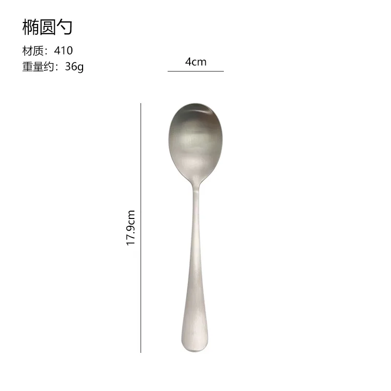 1010 Series Stainless Steel Spoon Household Round Handle Tableware Spoon Multi Dining Spoon Dessert Oval Spoon Stirring Tea Spoo 4