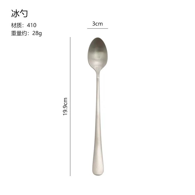 1010 Series Stainless Steel Spoon Household Round Handle Tableware Spoon Multi Dining Spoon Dessert Oval Spoon Stirring Tea Spoo