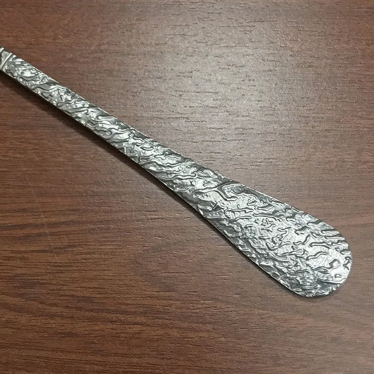 Stainless steel diamond pattern dinner spoon household dining spoon soup spoon tableware spoon mostly uses hotel creative round 18