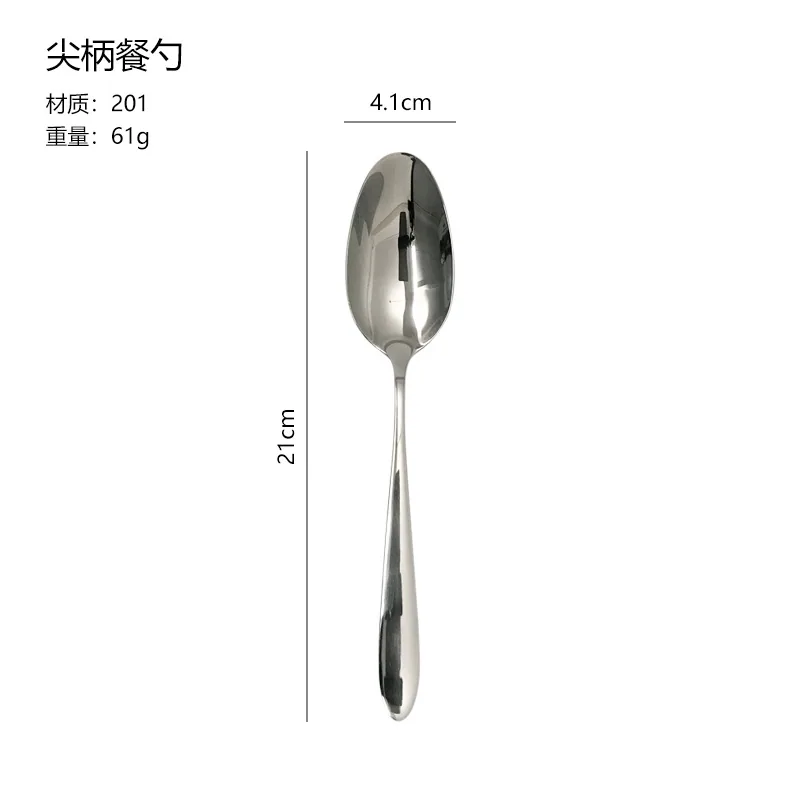 stainless steel dinner spoon for home dining pointed spoon office worker student canteen portable soup spoon spoon main meal spo