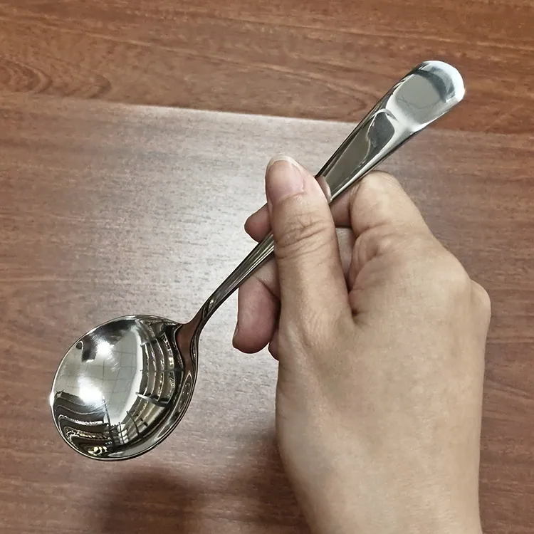 stainless steel round spoon home eating bibimbap spoon drinking spoon creative soup restaurant restaurant tableware spoon round 9