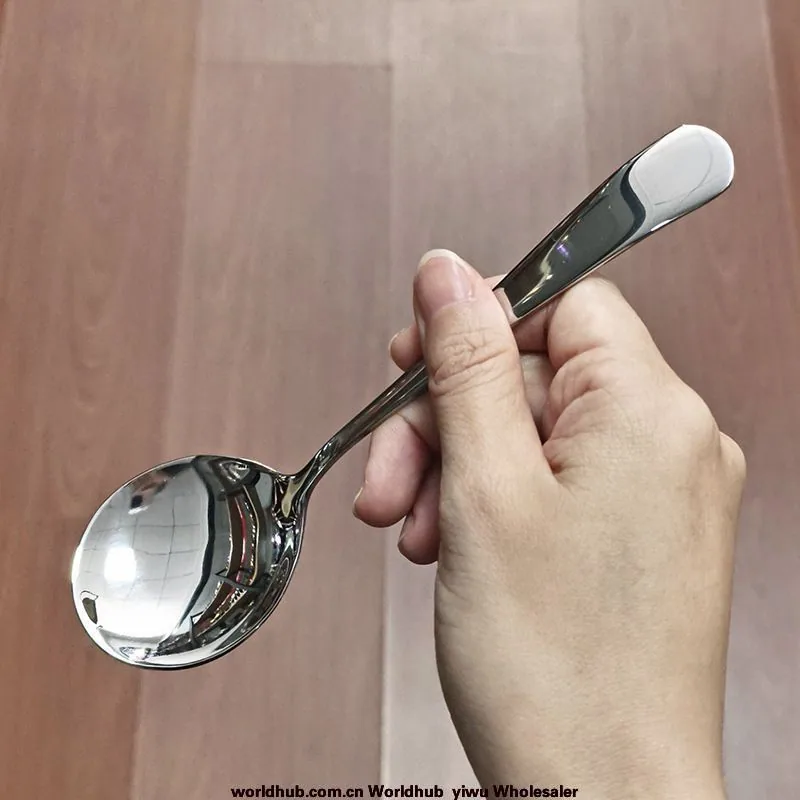 stainless steel round spoon home eating bibimbap spoon drinking spoon creative soup restaurant restaurant tableware spoon round 2