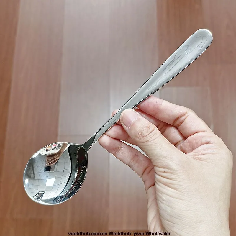 304 stainless steel round spoon Use more bibimbap spoons, soup spoons, dessert soups, home utensils, round-headed spoons