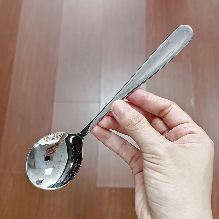 304 stainless steel round spoon Use more bibimbap spoons, soup spoons, dessert soups, home utensils, round-headed spoons 13