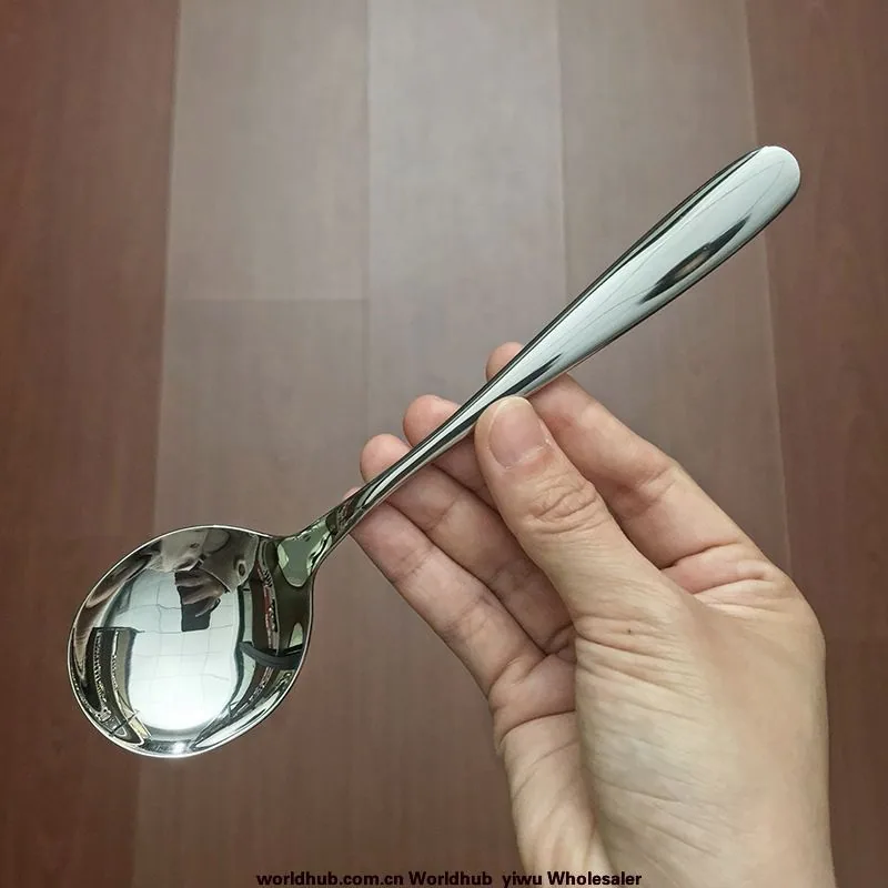 Stainless steel spoons, household soup drinking and eating spoons, round-headed tableware spoons, mostly hotel spoons, spoons
