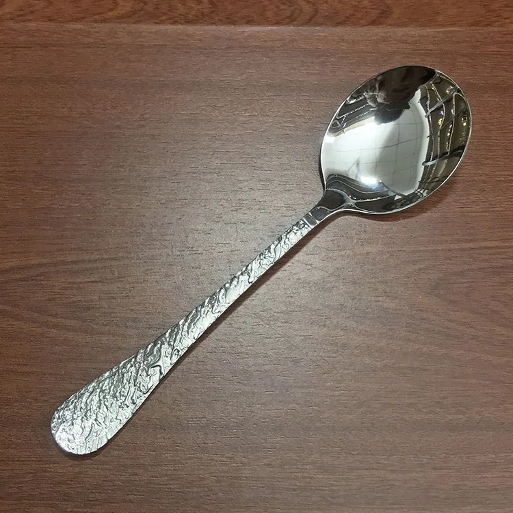 스테인레스 스틸 둥근 머리 스푼, 비빔밥 스푼, 가정용 식기, 먹는 스푼, 수프 스푼, 주로 창의적인 둥근 손잡이를 사용합니다. 12