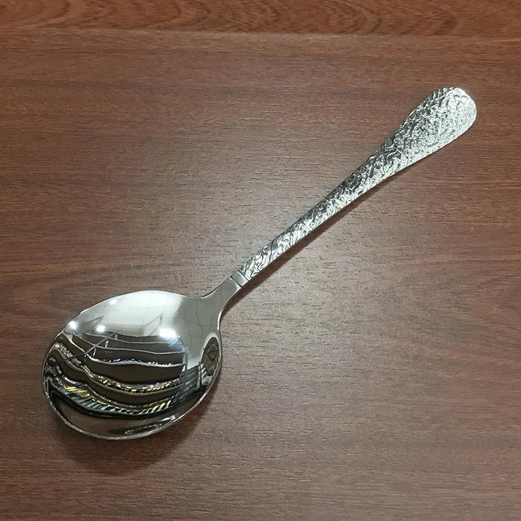 스테인레스 스틸 둥근 머리 스푼, 비빔밥 스푼, 가정용 식기, 먹는 스푼, 수프 스푼, 주로 창의적인 둥근 손잡이를 사용합니다. 13