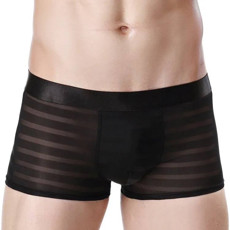 Factory direct men's panties jacquard ice silk boxer panties sexy men's panties One drop shipping