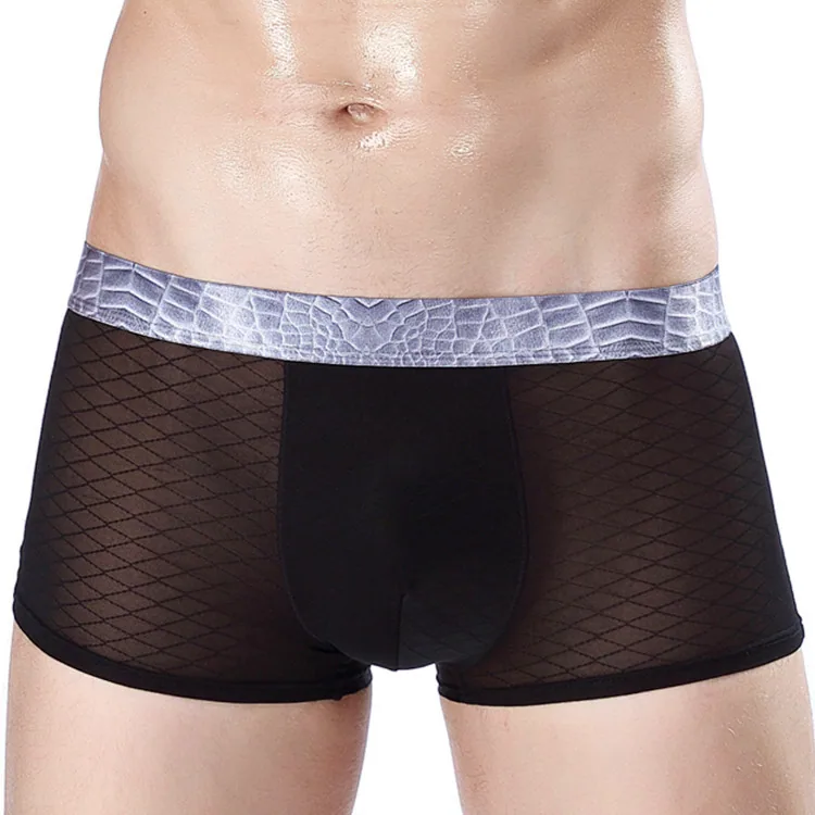 Factory direct men's breathable and sexy ice silk boxer briefs, tide men's boxer briefs, one piece of dropshipping