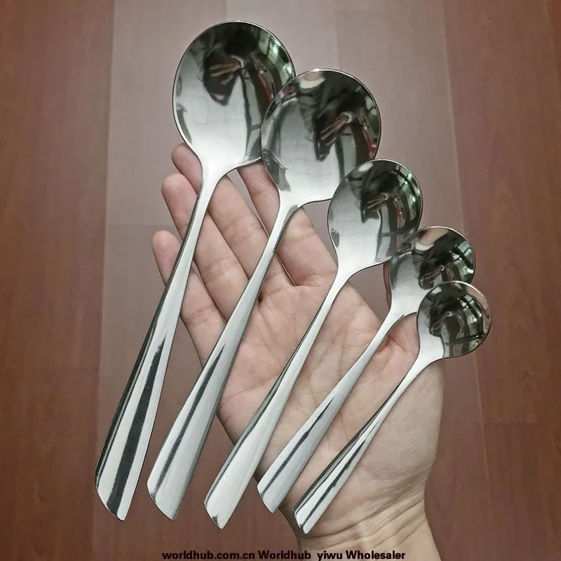 Stainless steel fishtail spoon, household spoon, soup spoon, multi-specification tableware spoon, mostly use dessert spoon, s