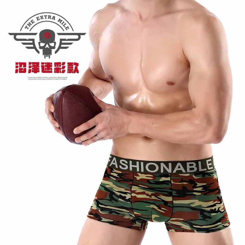 Factory wholesale men's cotton camouflage printed boxer briefs tide men's army fans breathable boxer briefs head hair - Flags, Banners & Accessories 4