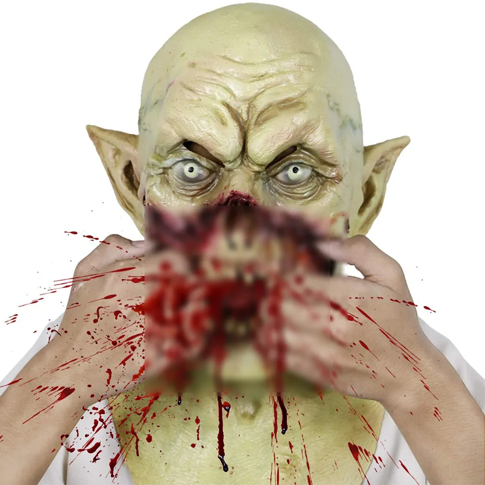Spoof vampire mask, latex headgear, Halloween masquerade party props, horror demon zombie mask 7