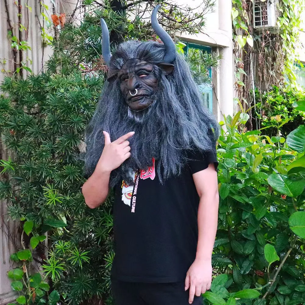 2025 Bull Demon King Mask Halloween Funny Cos Journey to the West Stephen Chow Bull Demon King Headgear 15