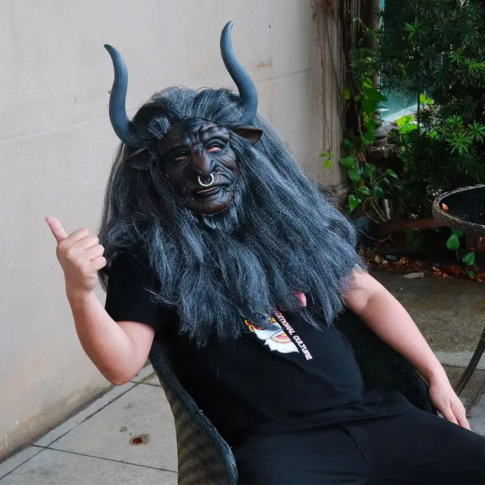 2025 Bull Demon King Mask Halloween Funny Cos Journey to the West Stephen Chow Bull Demon King Headgear 12