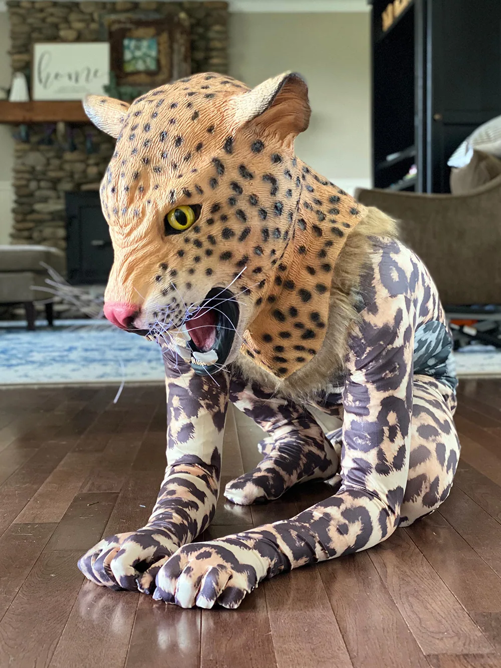 Carnival Party Supplies Halloween Funny Play Realistic Leopard Animal Head Mask Latex Jaguar Mask 10