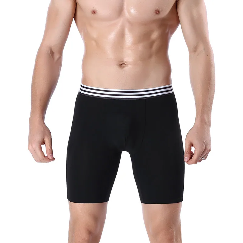 Men's sports briefs, extended ice silk boxers, running legs, boxers, multifunctional shorts