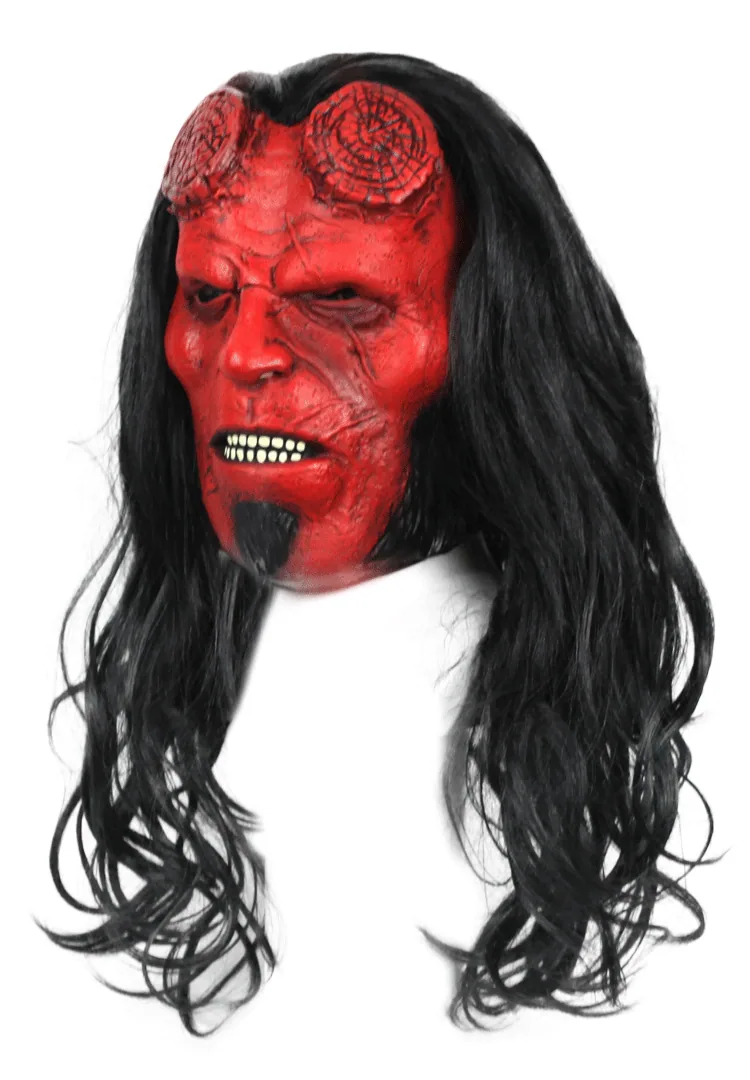 Barons new mask horror latex wig headgear Hellboy peripheral cosplay Halloween props 10