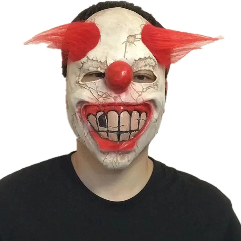 Clown mask script kill series funny mask hair set performance performance funny Halloween ball costume 8