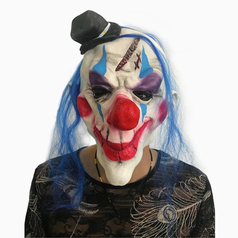 Clown mask script kill series funny mask hair set performance performance funny Halloween ball costume 19