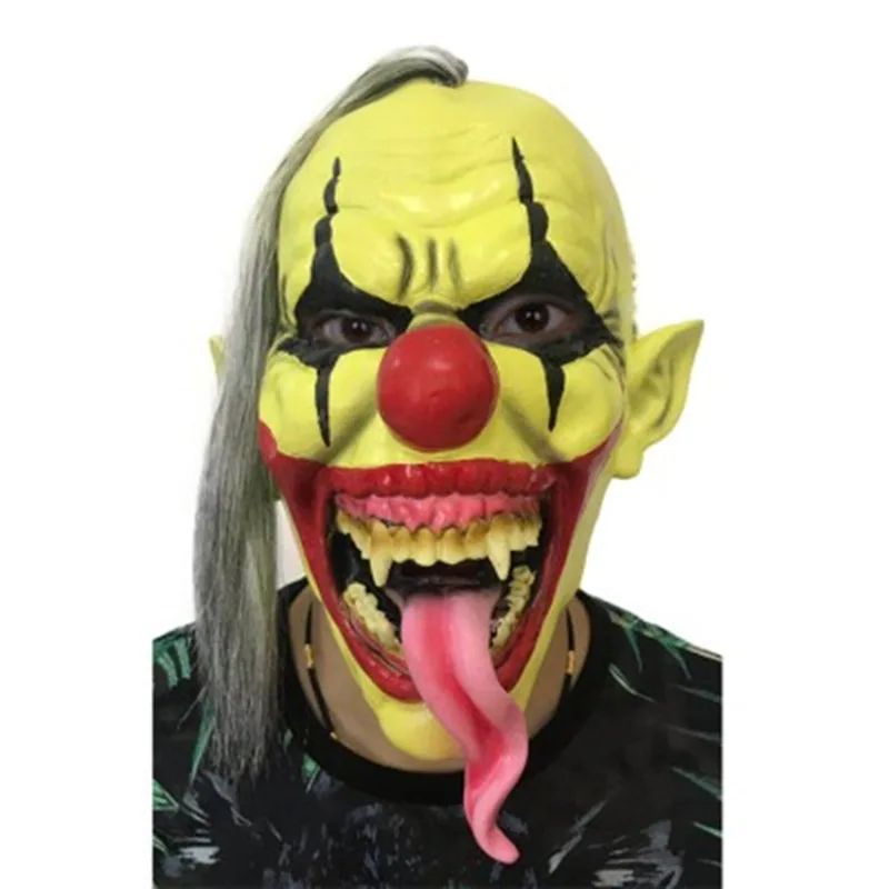 Clown mask script kill series funny mask hair set performance performance funny Halloween ball costume 18