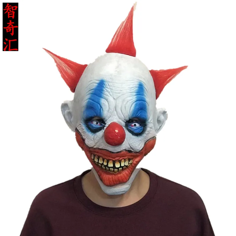 Clown mask script kill series funny mask hair set performance performance funny Halloween ball costume 4