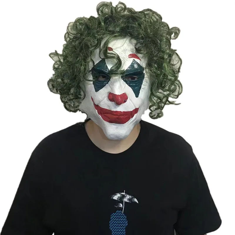 Clown mask script kill series funny mask hair set performance performance funny Halloween ball costume 2
