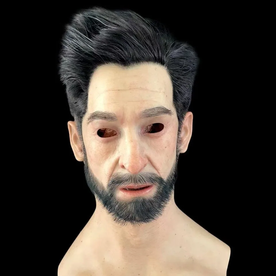 Independent station explosive old man silicone face mask old grandpa horror headgear old man plays cos game props 4