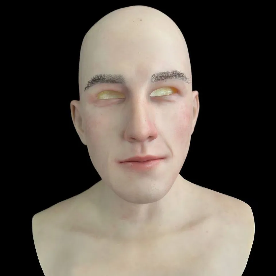 Independent station explosive old man silicone face mask old grandpa horror headgear old man plays cos game props 7