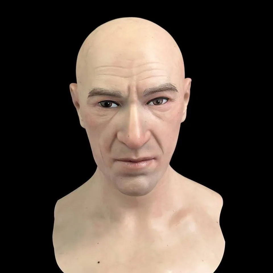 Independent station explosive old man silicone face mask old grandpa horror headgear old man plays cos game props 5