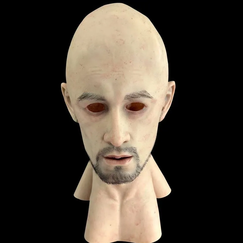 Independent station explosive old man silicone face mask old grandpa horror headgear old man plays cos game props 9