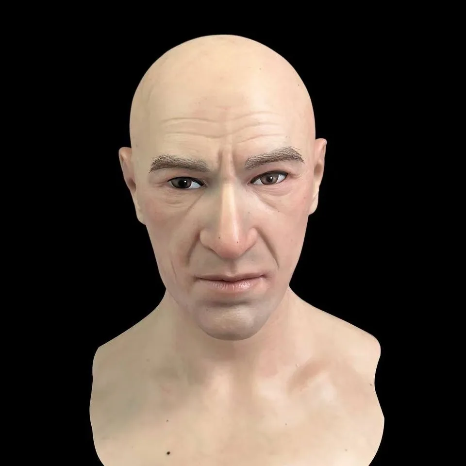 Independent station explosive old man silicone face mask old grandpa horror headgear old man plays cos game props 8