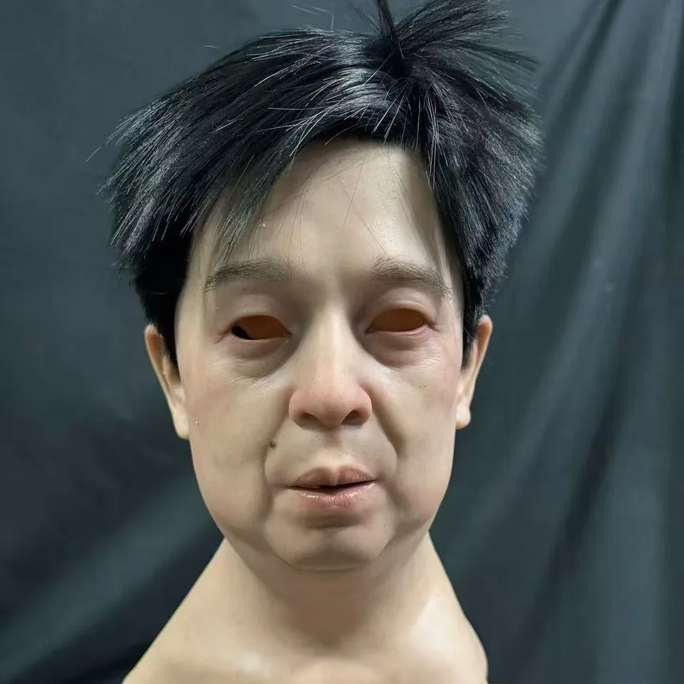 Independent station explosive old man silicone face mask old grandpa horror headgear old man plays cos game props 10