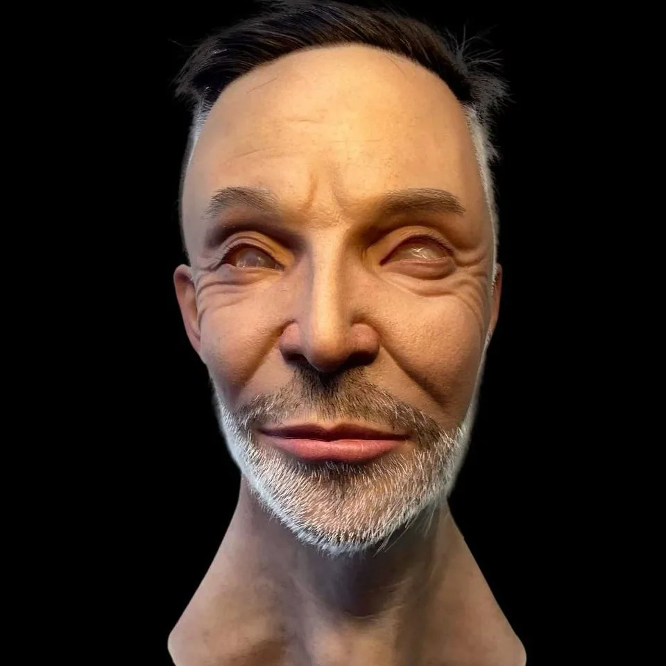 Independent station explosive old man silicone face mask old grandpa horror headgear old man plays cos game props 2