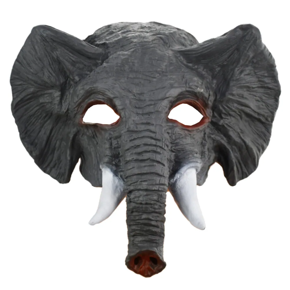 Halloween animal head elephant mask African elephant Asian elephant mask Cos green fish head cover green fish man mask 2
