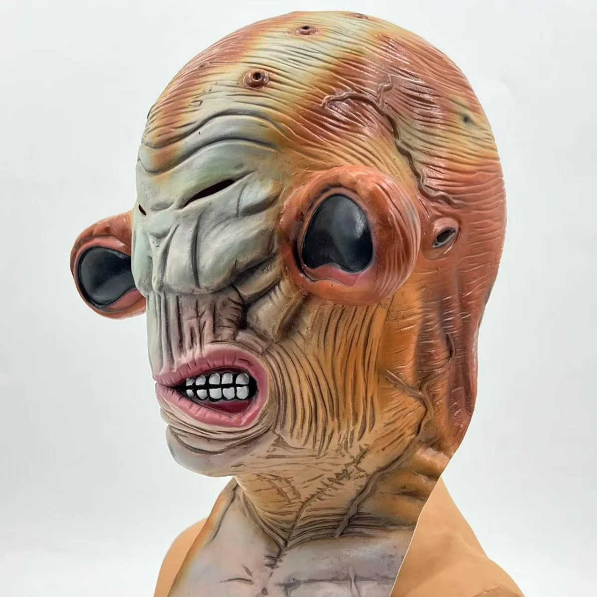 Halloween Easter Horror Mask Scary Cosmetic Prop Alien Mutant Frogman Latex Mask 3
