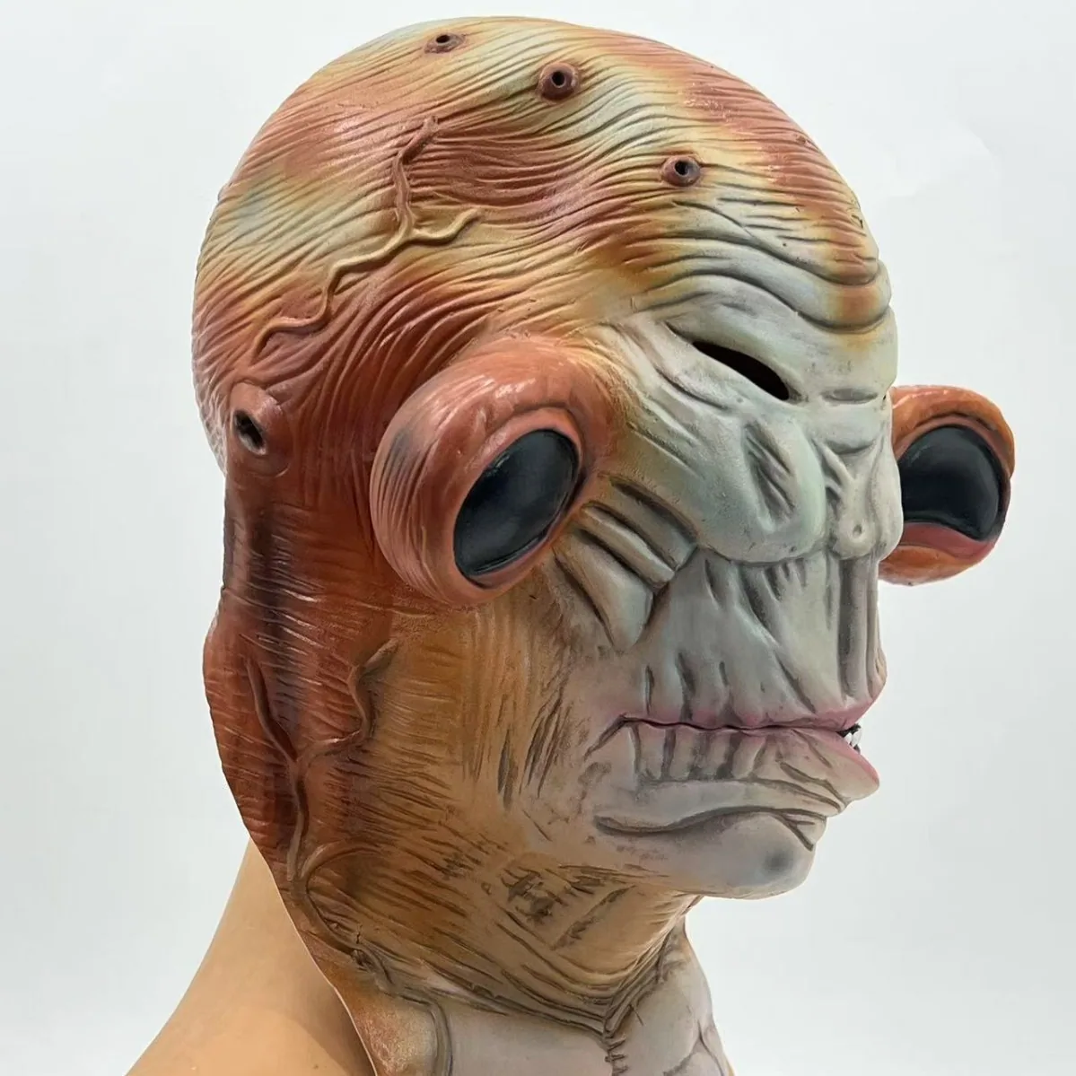 Halloween Easter Horror Mask Scary Cosmetic Prop Alien Mutant Frogman Latex Mask 4