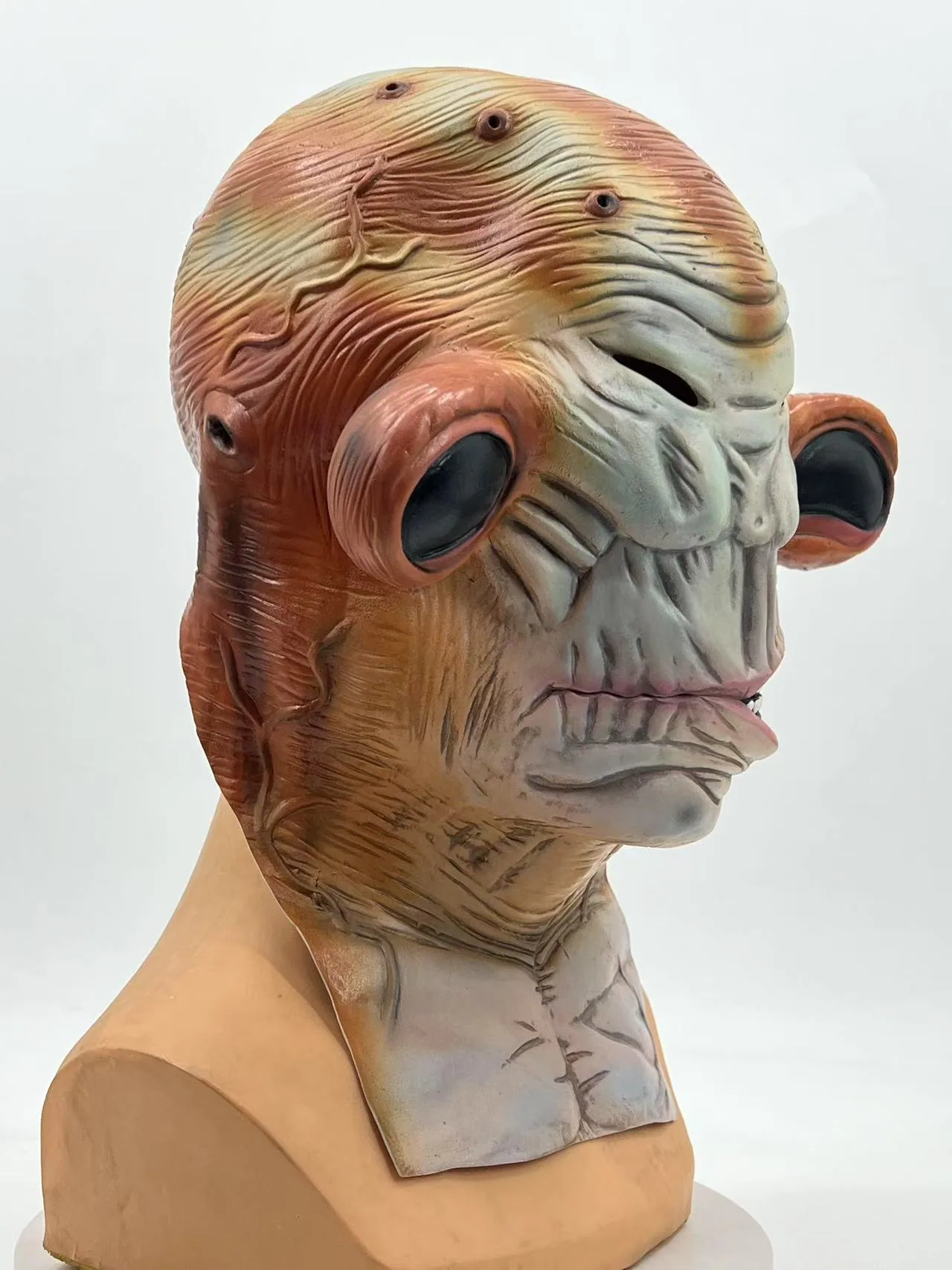 Halloween Easter Horror Mask Scary Cosmetic Prop Alien Mutant Frogman Latex Mask 9