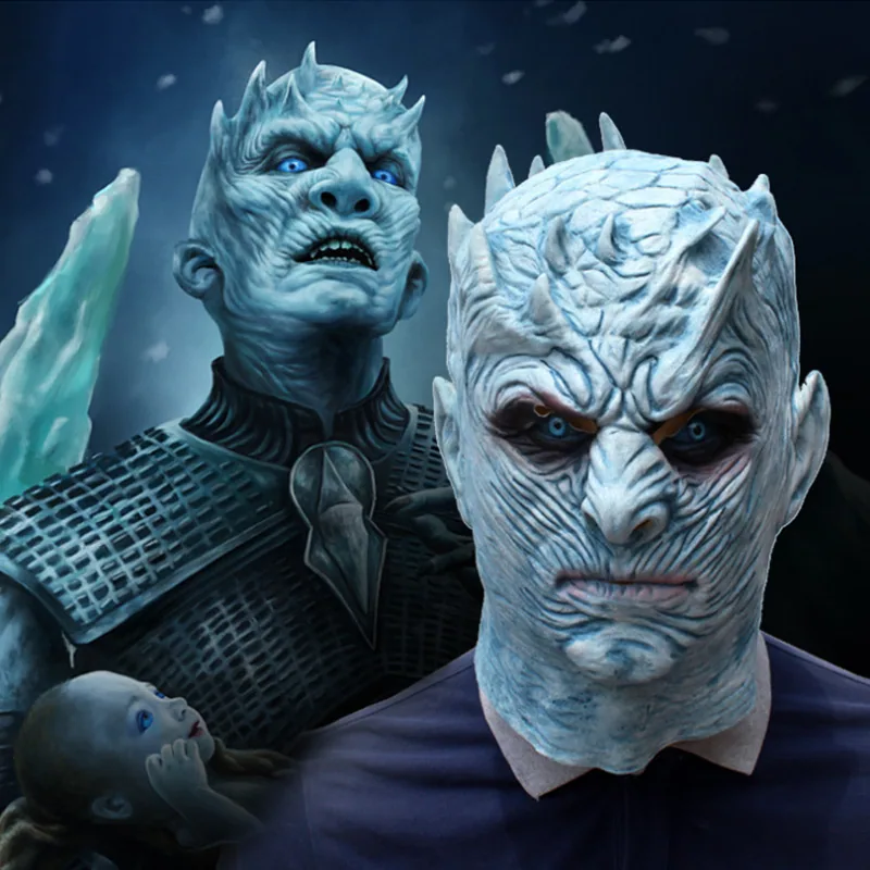 Game of Thrones cosplay Night King headgear Halloween horror haunted house props latex mask 8
