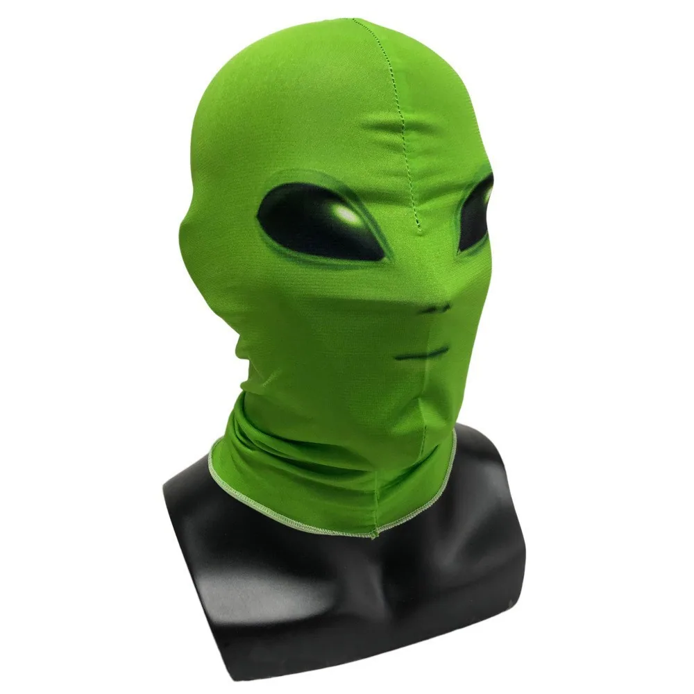 Halloween cross-border new ET alien mask horror masquerade mask alien funny prank green hood 3
