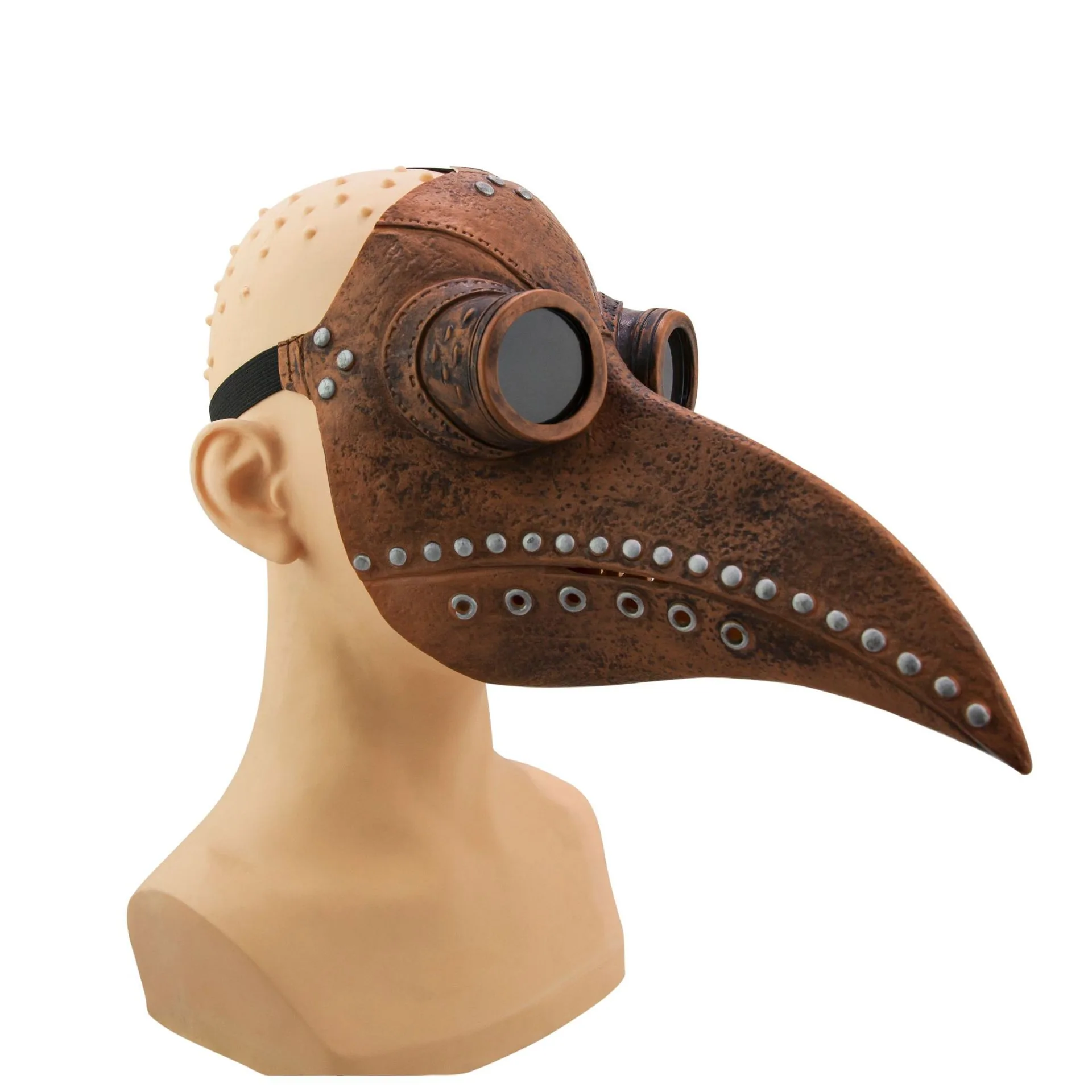 2020 New Punk Plague Doctor Mask Halloween Latex Punk Wind Plague Doctor Birds Beak Mask 3
